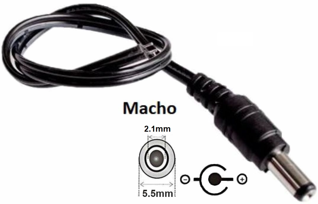 Conector Jack 5.5x2.1mm Macho con cable plano